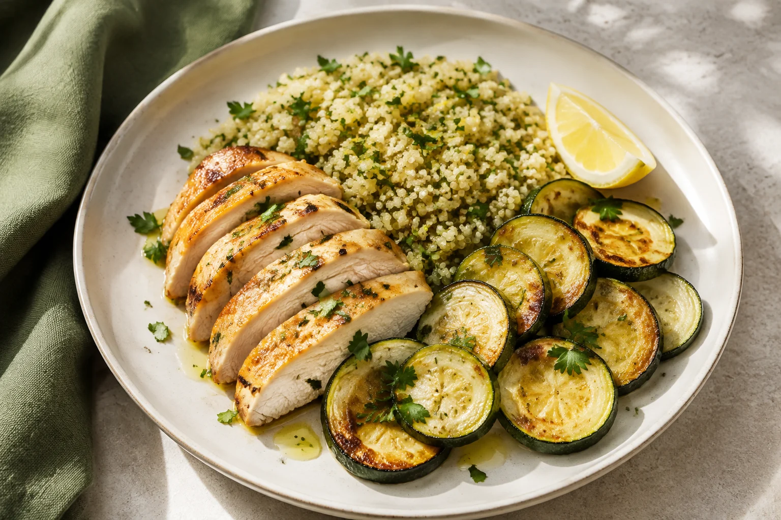 Herby chicken & lemon quinoa