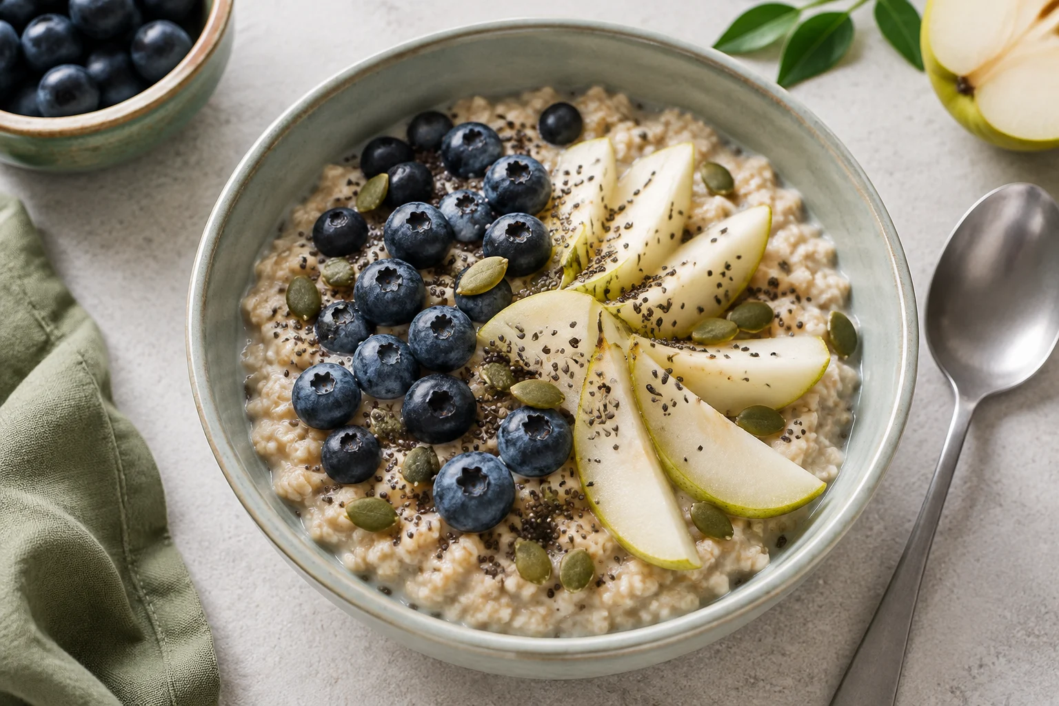 Blueberry-pear morning oats